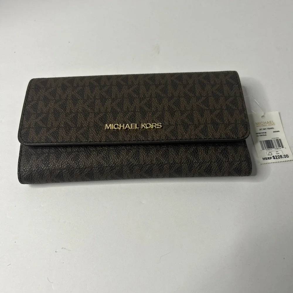 Michael Kors Jet Set Travel Large Trifold - Brown 35F8GTVF3B